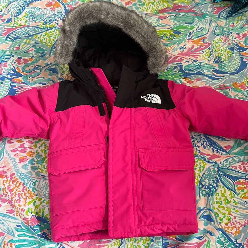 North face hot pink coat
